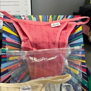 Napaluo Ribbed Coral Pink Bikini Brief